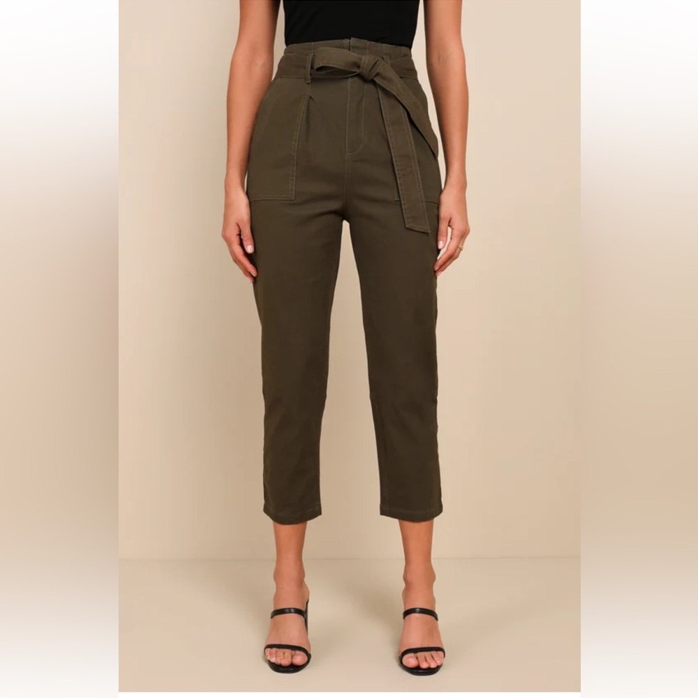 Lulus Leo Olive Green Cropped Pants